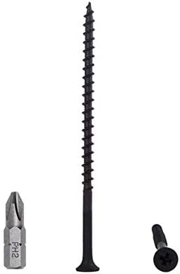 (Pack of 90 pcs) Black Phosphate Carbon Steel 4.8 x 120 mm Wood Screws, Phillips Bugle Head, Chipboard Fasteners (90, 4.8 x 120 mm)
