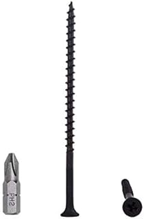 (Pack of 90 pcs) Black Phosphate Carbon Steel 4.8 x 120 mm Wood Screws, Phillips Bugle Head, Chipboard Fasteners (90, 4.8 x 120 mm)