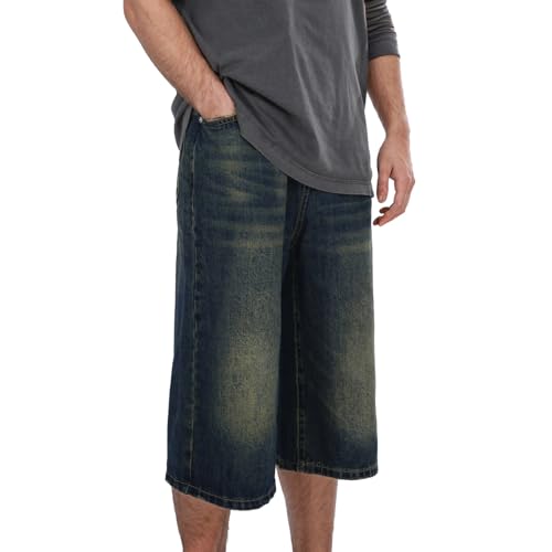 Pantacourt homme 7/8 en jean coupe large pour éliminer l'inconfort de l'été