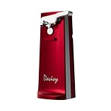 Davivy Electric Can Opener - One-Touch Hands-Free Operation, Removable Stainless Steel Cutter, 3-in-1 Design with Knife Sharpener & Bottle Opener (Red)