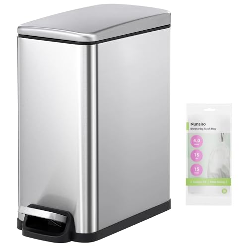 Caneca de basura pequeña rectangular de acero inoxidable 2.6 gal