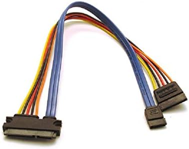 SATA 22 Pin Female to 7 Pin and 15 Pin SATA Power Female - 12"