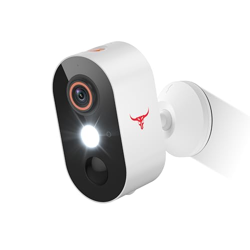 GlowPop 1080p Wireless Security Camera with AI Human Detection, Night Vision, 2-Way Talk, Cloud Storage, 2.4G WiFi, Battery Camera for Home Security (1 Spotlight)