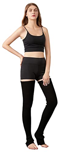 Henwarry 27 Or 34 Inch Length Leg Warmers Knit Over The Knee Extra Long Winter Soft Thick Thigh High Footless Socks For Women (27 Inch, A01-Black) #TOP1