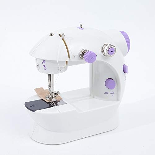 Mini Sewing Machine Handheld Portable Electric Sewing Machines Adjustable 2-Speed with Foot Pedal for Kids Childrens Beginners Purple Embroidery Machine for Home Sewing
