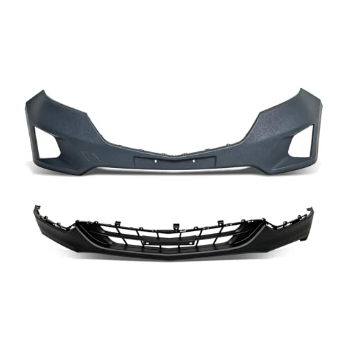 Image of Black Front Bumper Cover Upper and Lower Fascia Replacement for Equinox 2018-2020