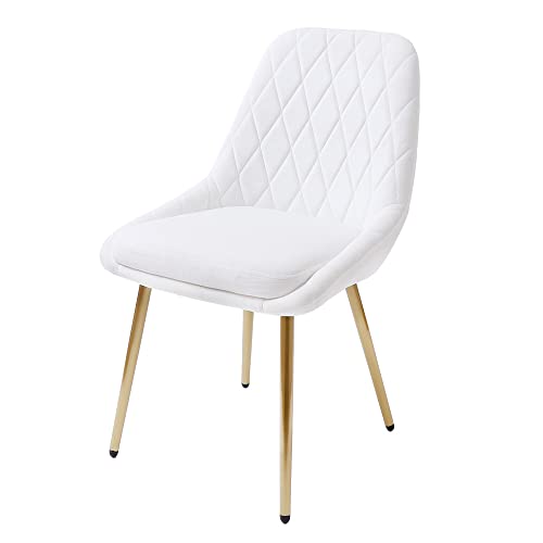 ヤマソロ ダイニングチェア デスクチェア オフィスチェア おしゃれ ベロア テレワーク ゴールド脚 固定脚 ファブリック くすみカラー Leria french レリア フレンチ 83-652 (ホワイト)