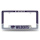 Rico Industries NCAA Kansas State Wildcats - KSU Two-Tone 12" x 6" Chrome All Over Automotive License Plate Frame for Car/Truck/SUV