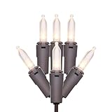 LUCKY SHINE 150 LED Warm White Christmas Lights, 50 Ft Brown Wire Decorator Series Lights String, Commercial LED Mini Light Set, for Indoor Outdoor Party, Garden, Patio.