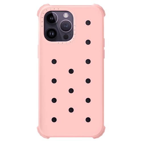 Casetify Pushin Iphone 14 Pro Max Silicone Case [Military Grade Drop Tested / 4Ft Drop Protection/Personalizable With Pins] - Pink With Cottage Core Pin Set #TOP2