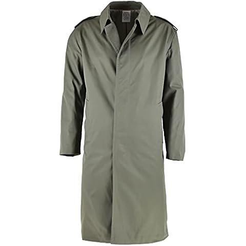 Genuine French army service Military Rain Coat Army Trenchcoat Grey Full Length Vintage Retro Cover