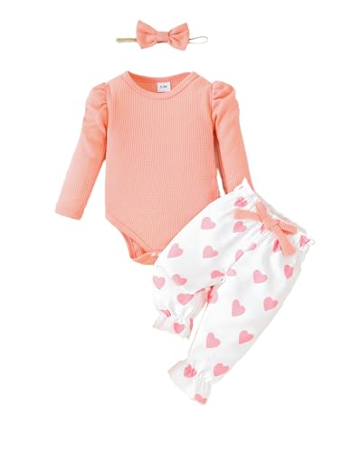 Image of Mioglrie Newborn Infant Baby Girl Clothes Romper Pants Set Cotton Floral Outfits Baby Clothes for Girls