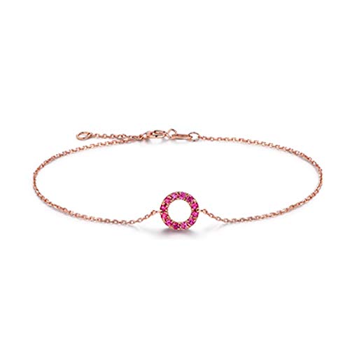 Bracelet Or Rose 18K et Rubis 0.25 CT | Joaillerie Fine pour Femme