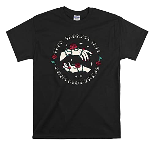 T-shirt Turn Sadness Into Consciousness unisexe noir XXL ample contre l'inconfort