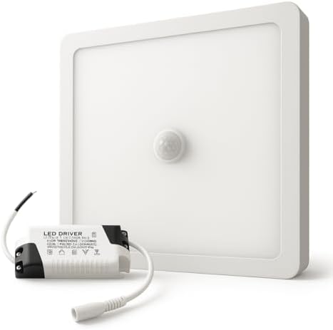 Plafon de LED Quadrado Sobrepor com Sensor de Presença 18W 110v e...