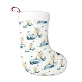 Matériau de qualité supérieure : ces chaussettes de Noël avec imprimé ours blanc sont fabriquées en polyester doux avec une finition en peluche. La combinaison de tissu lisse et de manchette en flanelle moelleuse ajoute du confort, de la rétention de la couleur et un look festif pour une utilisation durable. Un design en peluche de Noël améliore le charme général