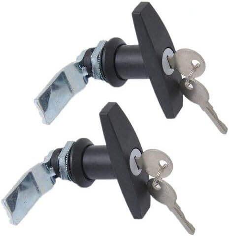 1 Set Black Zinc Alloy T-Handle Tongue Lock Toolbox Lock Applicable to Rv Trailer