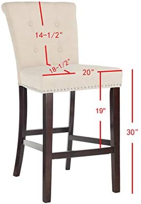 Miniatura 13 de Safavieh Taylor Taburete de bar, beigeespresso