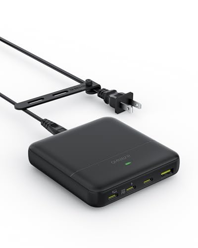 Image of USB C Charging Station 67W, 4-Port Slim USB C Charger Block for iPhone 17 /16 /15, MacBook Air /Pro with 5ft Extension Cord, 3 USBC, 1 USB-A, Fast Charging Desktop Charger for Home Office Travel, Black