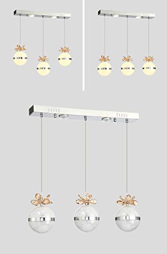 Chandelier LED variable avec télécommande en cristal et acier suspendu - 5