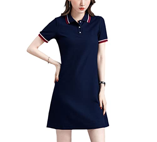 Robe polo brodée en coton premium Haitpant coupe droite et finitions haut de gamme