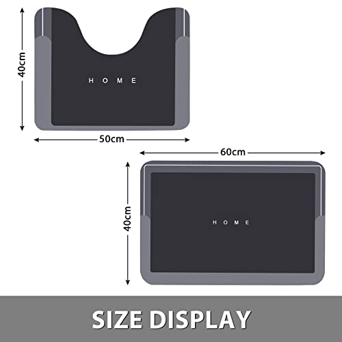 comfoyar 2 Piece Bath Mat, Non-slip Bathroom Mats, Water Absorbent and Quick Dry Bathtub Rug and Toilet Mat - Image 3