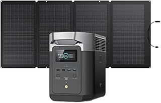 EF ECOFLOW DELTA 2 & 220W Solar Panel Solar Generator Bundle, LFP(LiFePO4) Battery, Fast Charging, Portable Power Station for Home Backup Power, Camping & RVs