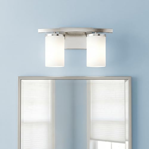 Image of Kichler Crosby 15 inch 2 Light Vanity Light Satin Etched Cased Opal Brushed Nickel