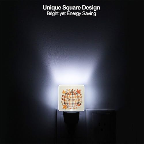 Image of Thanksgiving Leaves Pumpkin LED Plug-in Night Lamp 2-Pack for Corridors