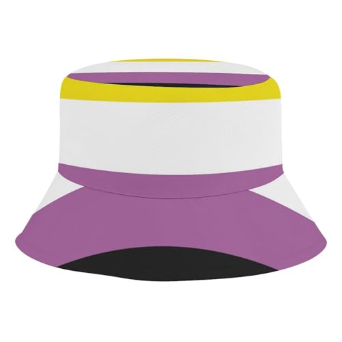 Non-Binary Pride Community FlagChildren's Bucket Hat for Boys and Girls, Breathable Summer Beach Hat52cm