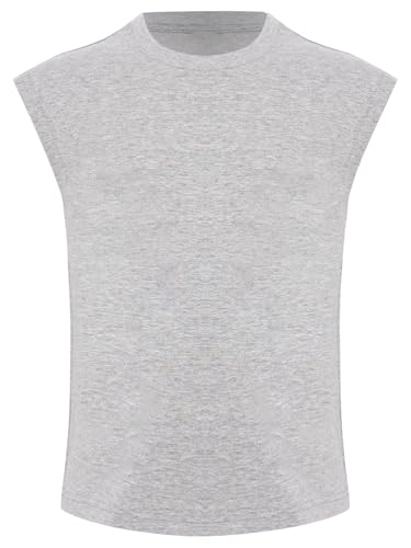 Kids Boys Solid Color Tank Top Casual Sleeveless T-Shirt for Exercise Gym Running Basketball Training Workout