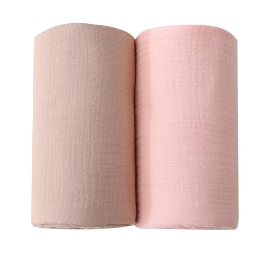 Image of DaysU Muslin Baby Swaddle Blanket, Cotton Swaddling Blankets for Baby Boy and Girl, Nursery Skin-Friendly Baby Receiving Blanket for Newborns, Breathable Swaddle Wrap 2 Pack, 47”x47”-Mushroom+Rose