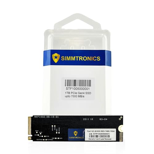 Simmtronics (VgjNX) 1TB PCIe 4.0 NVMe M.2 SSD | őǂݎ7,400MB/bAݑx 6,000MB/b | DRAMLbV & 3D TLC NAND | ϋv 800 TBW | fXN