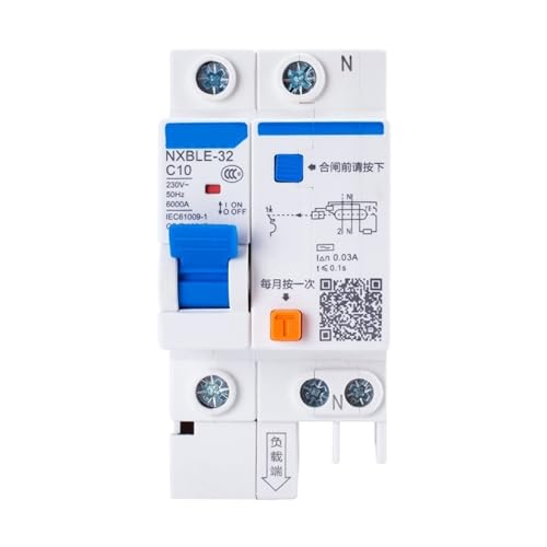 RCBO 6KA Type C disjoncteur différentiel 1P+N 30mA 230V NXBLE-32 10A pour tableau électrique