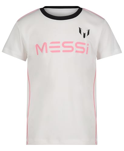 Image of Messi Boys' Lifestyle Short Sleeve Top, Loose-Fit Shirt with Logo, Comfortable, All-Day Wear