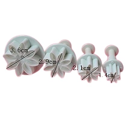 Baker's STUDIO 4Pcs/Set New Daisy Flower Cookie Sunflower Plunger Cutter Sugarcraft Fondant Cake Tool Christmas Cake Decorating Tools F0550