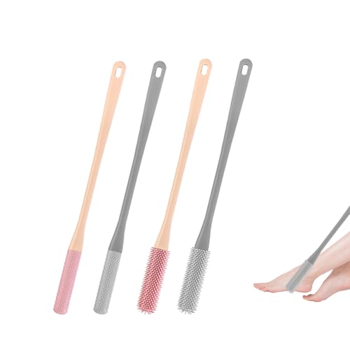 Dxmcgttbd - 4 PCS Brosse De Nettoyage Des Orteils,Brosses de Lavage des Pieds en Silicone,Brosse de douche pour les personnes âgées,Avec têtes de brosse en deux tailles,Pour personnes âgées femmes enceintes (B)