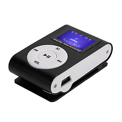 Portable Mini MP3 Player with LCD Screen, Built-in Memory, Expansion Slot, Sports Back Clip, Black