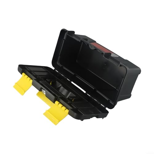 Caja de herramientas de plástico de dos capas de 10 pulgadas, almacenamiento multiusos para herramientas y accesorios de maquinaria agrícola, color negro, diseñada para mayor durabilidad (tiene capa