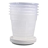 Vasi in plastica trasparente: questi vasi per orchidee sono realizzati in materiale ABS trasparente, consentendo un facile monitoraggio e osservazione della crescita delle piante. Il design trasparente aggiunge un tocco moderno al tuo arredamento interno o esterno.