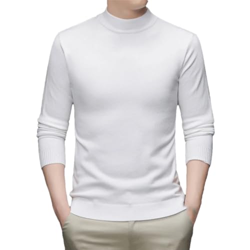 Men Knit Tops Pullover Warm Basic Autumn Winter Mock Neck Solid Sweater