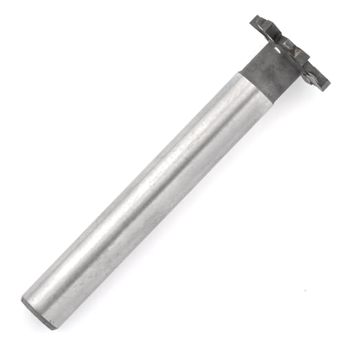 HALLMERS Brazed Carbide T Slot Milling Cutter 25mm Cutting Diameter 3mm Blade Height 6 Flute Tip Tipped Head 12mm Shank for Moulding Steel, Carbon, Iron, Alloy, Router Drill Bit Metalwork Tool