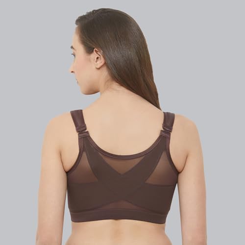 Image of SOIE Women Front Closure Full Coverage Non Padded Non Wired Posture Correction Bra