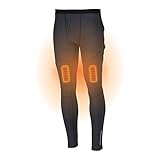 Polaris Mens Heated Base Layer Snowmobile Bottoms Moisture Wicking Warm Black - X-Large