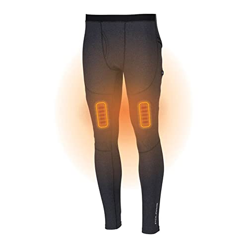 Polaris Mens Heated Base Layer Snowmobile Bottoms Moisture Wicking Warm Black - XX-Large