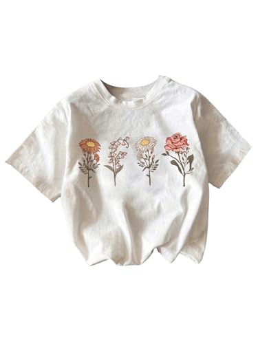 Image of WDIRARA Girl's Strawberry T Shirt Graphic Tee Cute Crewneck Short Sleeve Top