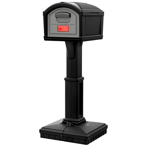 Simplay3 T4 Extra Large Capacity XL Dig-Free Mailbox with Durable Construction Weather-Resistant Design and Easy No-Dig Installation Front Door Only Black Made in the USA