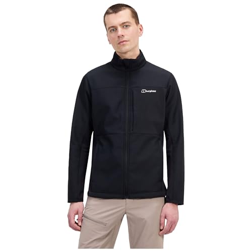 Berghaus Men's Ghlas 3.0 Softshell Jacket | Water and Wind Resistant Softshell Jacket, Black/Black, L