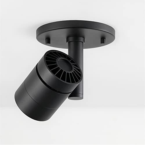 Vidalite Modern Led Surface Monopoint Sconce, 180° Rotatable Flush Mount Spot Light Head Dimmable 3000K 1370 Lumens,For Bookshelf, Art, Bedside, Black #TOP4