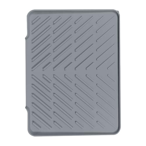 キッチンカウンター用シリコン乾燥マット ? 食器乾燥マット | 耐熱ノンスリップシリコンパッド、シンク用品用速乾水切り、カウンタートップディッシュラックライナー 食器/調理器具ツール用